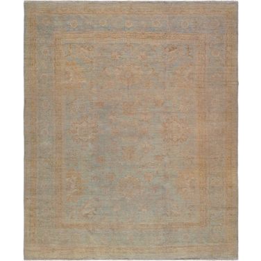 Oushak Collection Hand-Knotted Lamb's Wool Area Rug- 11' 10" x 14' 10" In Light Blue