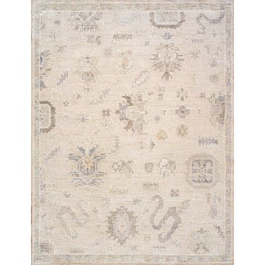 Oushak Collection Hand-Knotted Wool Area Rug- 9' 3" x 12' 2" In Salmon