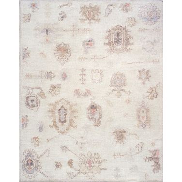 Oushak Collection Hand-Knotted Wool Area Rug- 9' 3" x 12' In Beige