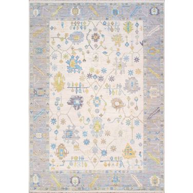 Oushak Collection Hand-Knotted Wool Rug-10' 2" x 14' 5" In Ivory and Grey