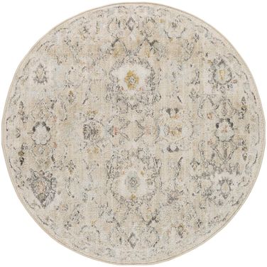Oushak Home 7'10" x 7'10" Round Indoor Rug In Cream