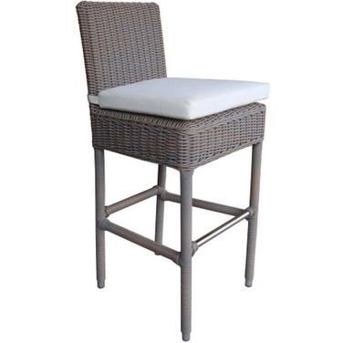 Outdoor Boca Grey Barstool With White Cushion