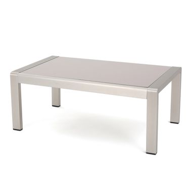 Outdoor Aluminum Coffee Table In Silver