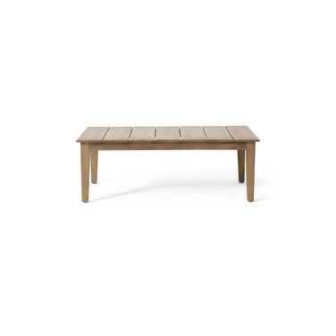 Outdoor Coffee Acacia Wood Table with Slat Panel Top In Light Brown