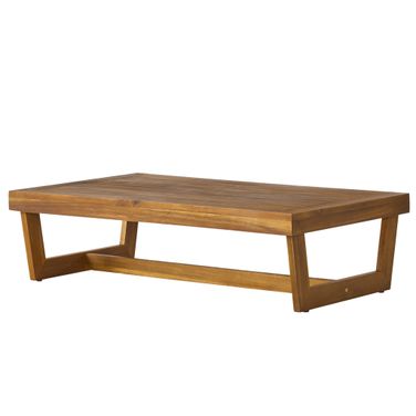 Outdoor Coffee Table with Slat Paneling In Teak