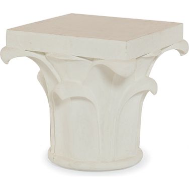Outdoor Corinthian Column Side Table In White