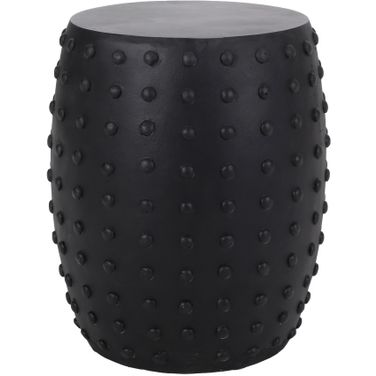 Outdoor End Table with Outstanding Studded Design In Matte Black