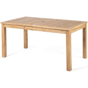 Outdoor Expandable Dining Table with Square Legs In Natural
