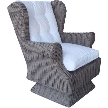 Outdoor Grey Wing Swivel and Rocking Chair