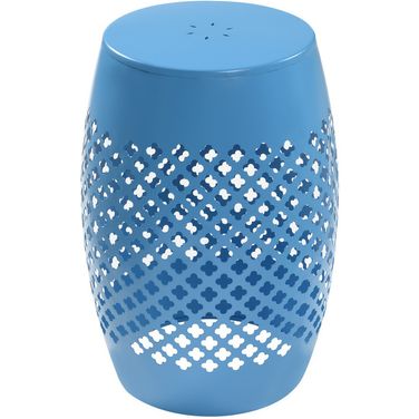 Outdoor Lace Cut Side Table In Blue
