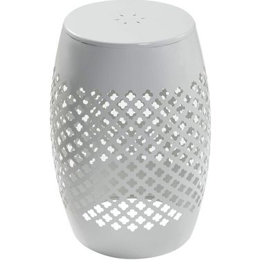 Outdoor Lace Cut Side Table In White