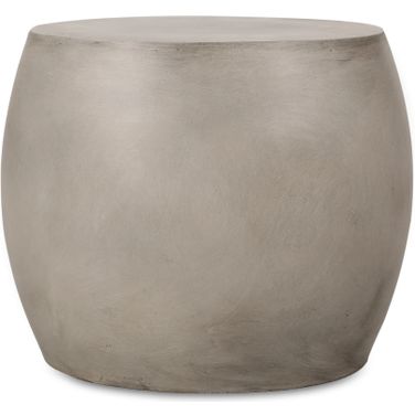 Outdoor Oval-Shaped Side Table In Light Grey