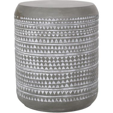 Outdoor Side Table with Cylindrical Shape In White