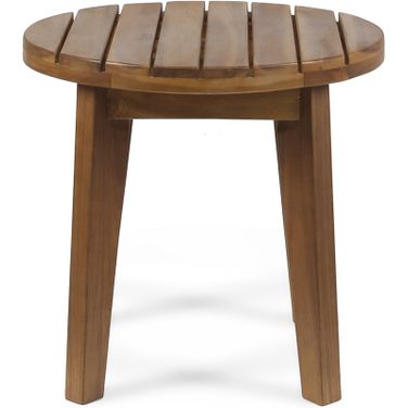 Outdoor Acacia Wood Side Table with Weather Resistance In Teak