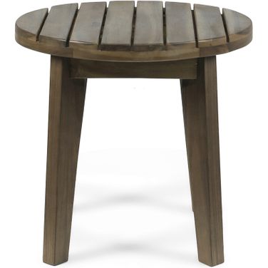 Outdoor Table with Slat Panel Top In Grey