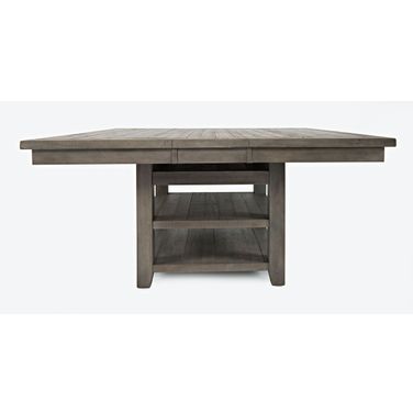 Outer Banks Adjustable Height 60 Inch Storage Dining Table In Driftwood
