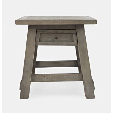 Outer Banks USB Charging End Table In Driftwood