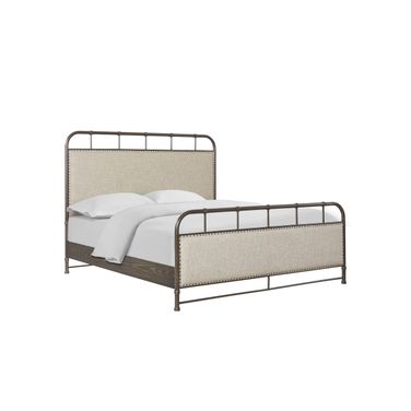 Outfitter's Post Upholstered King Metal Bed in Bourbon