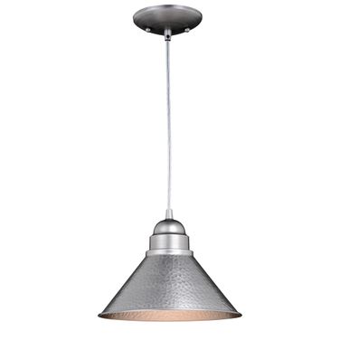 Outland 10 Inch Outdoor Pendant Light In Brushed Pewter
