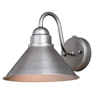 Outland 10 Inch Outdoor Wall Light In Brushed Pewter