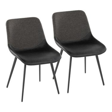 Outlaw Two tone Chair Set of 2 In Black and Grey