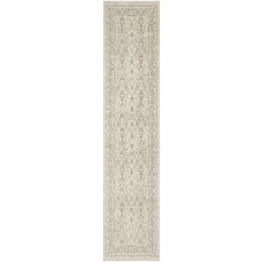 Outlines Vintage 2'2" x 10' Vintage Indoor Rug In Ivory Grey