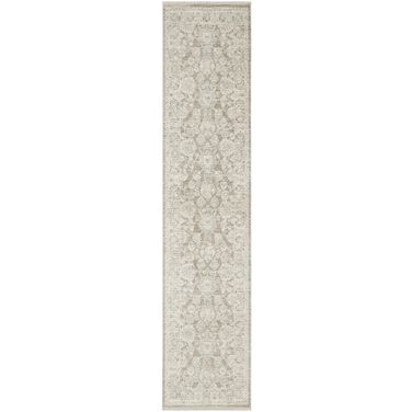 Outlines Vintage 2'2" x 12' Indoor Rug In Mocha and Ivory