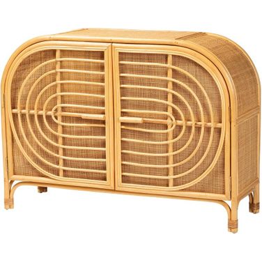 Ovalet Rattan 2 Door Sideboard In Natural Brown