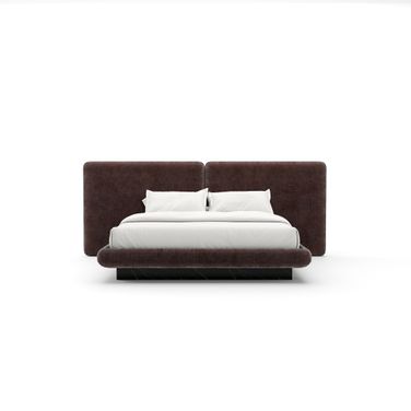 Overlap 2 Panel King Upholstered Bed In Brown