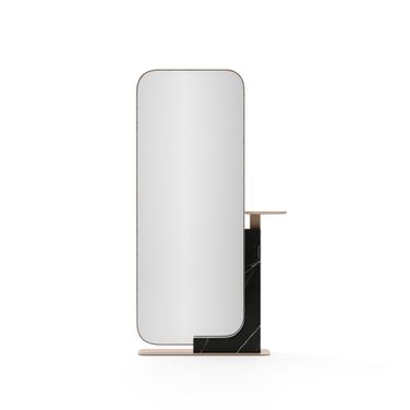 Overlap Dark Floor Mirror In Clear