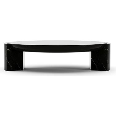 Overlap Dark Round Cocktail Table In Black