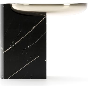 Overlap Dark Round Side Table In Black