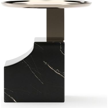Overlap Dark Sectional Accent Table In Black