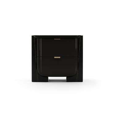 Overlap Dark Small Nightstand In Black