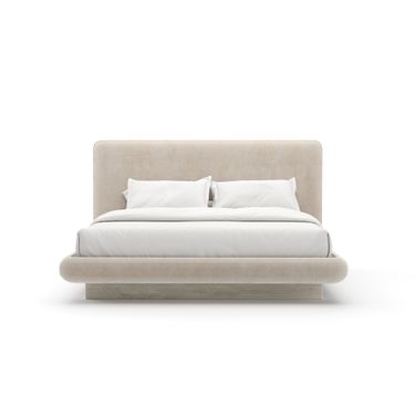 Overlap King Upholstered Bed In Cream