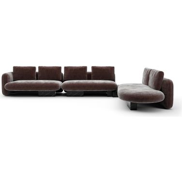 Overlap L Bumper Sectional In Brown
