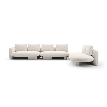 Overlap L Bumper Sectional In Cream
