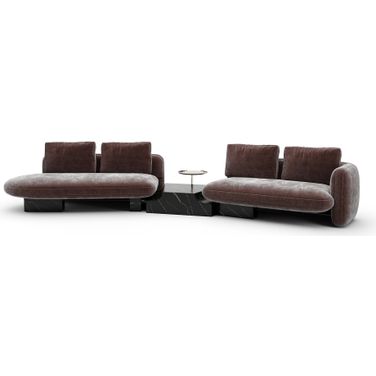 Overlap Left Bumper Sectional In Brown