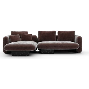 Overlap Left Chaise Sectional Small In Brown