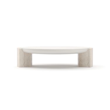 Overlap Light Round Cocktail Table In Cream
