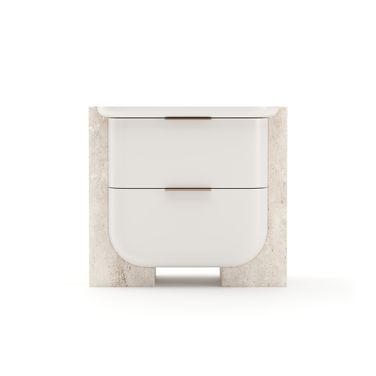 Overlap Light Small Nightstand In Cream
