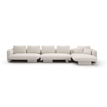 Overlap Right Chaise Sectional Large In Cream