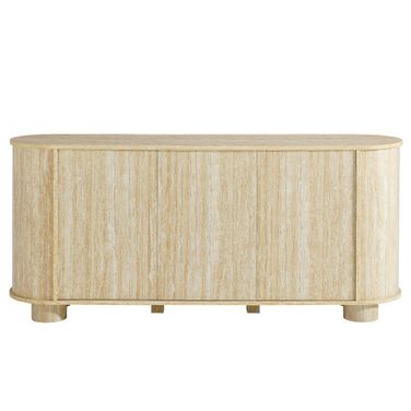 Overture 63 Inch Oval Faux Sideboard In Travertine