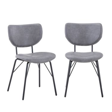 Owen Split Back Upholstered Dining Chair Set of 2 In Grey