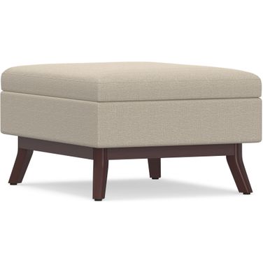 Owen Linen Look Fabric Coffee Table Storage Ottoman In Natural