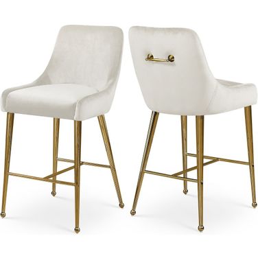 Owen Velvet Stool Set of 2 In Cream
