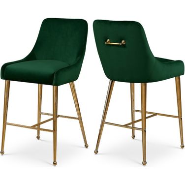 Owen Velvet Stool Set of 2 In Green