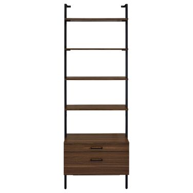 Owens 96 Inch 4-Shelf Storage Wall Bookshelf In Walnut
