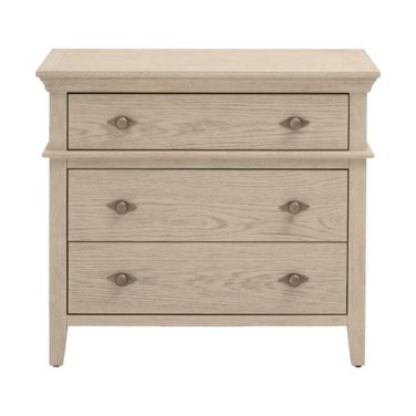 Oxford 3-Drawer Nightstand In Whitewashed Oak