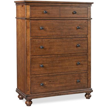 Oxford 5 Drawer Chest In Whiskey Brown